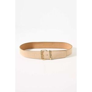 Anthropologie Square Buckle Suede Belt Light Sand Genuine Leather XS NWT
